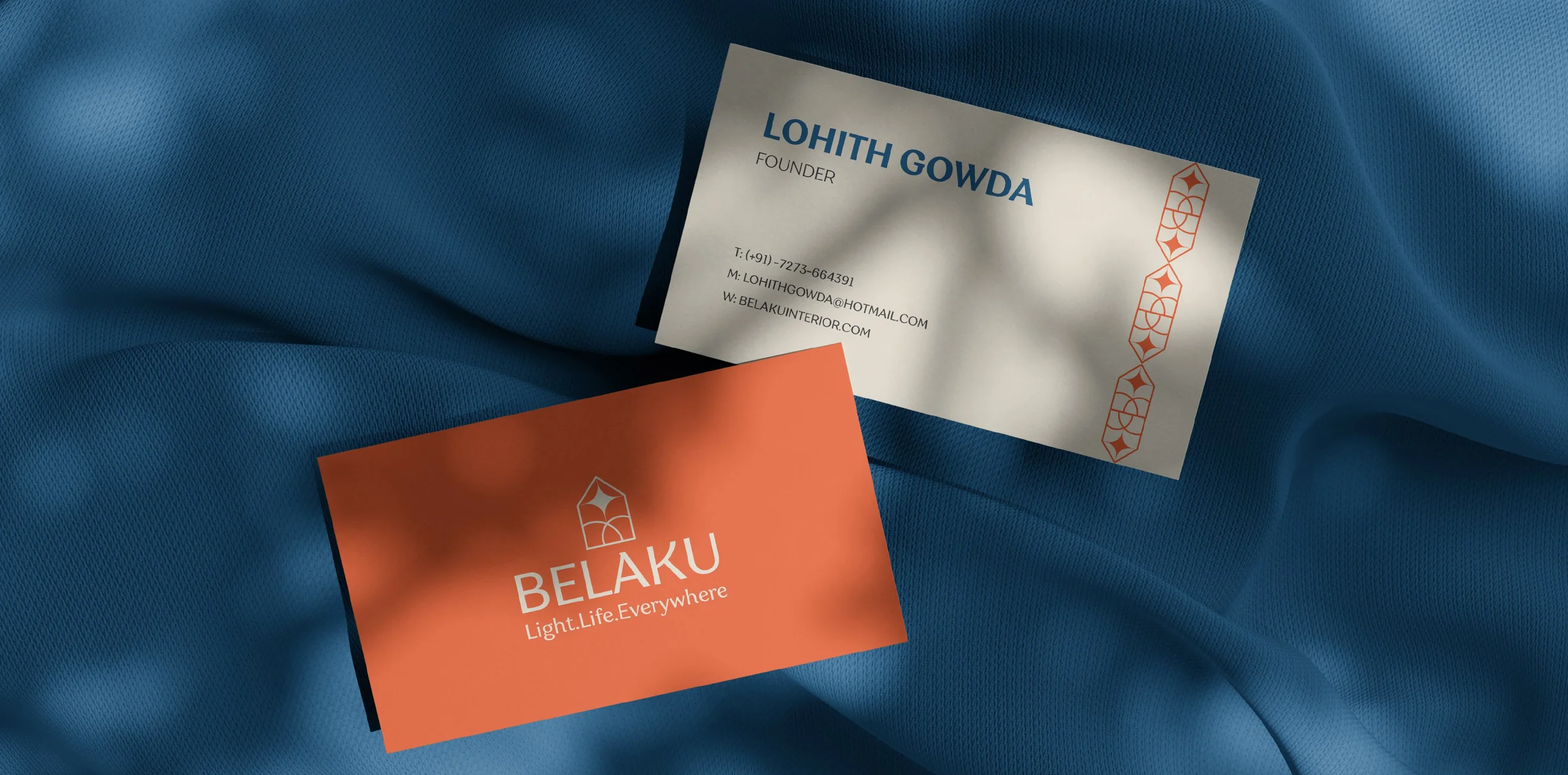 Belaku identity applied in a finished interior.
