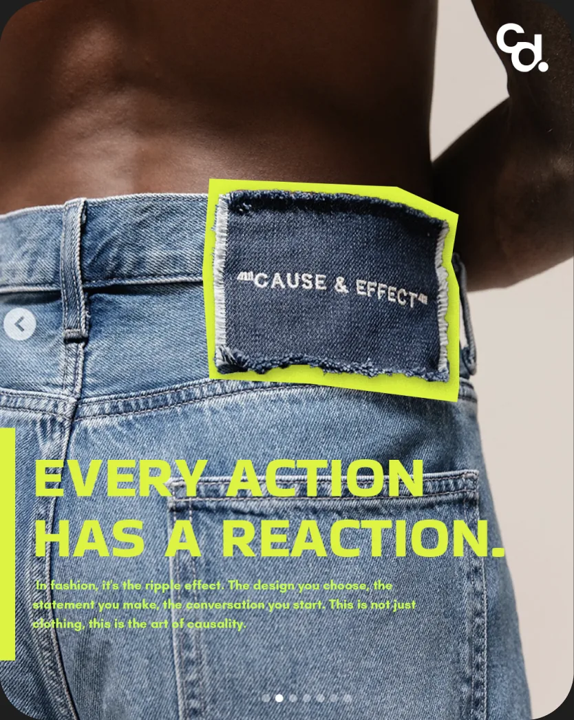 Post: Every action has a reaction, on a jeans pocket.