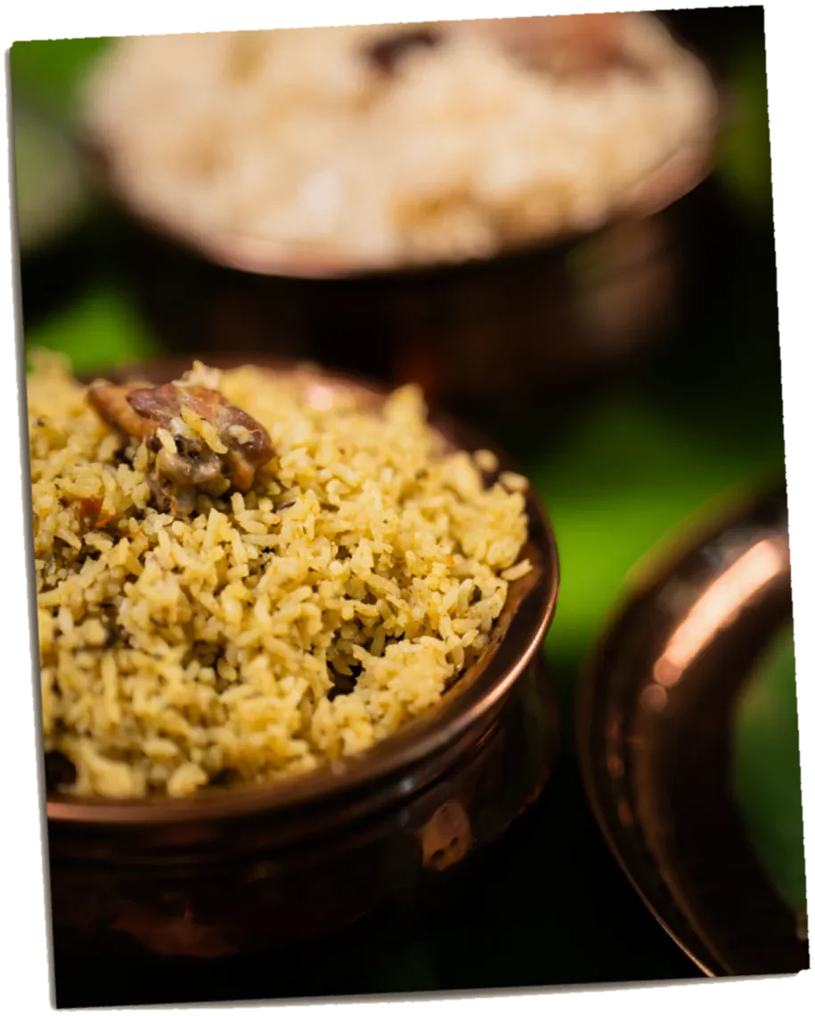 Social post: a bowl of biryani.