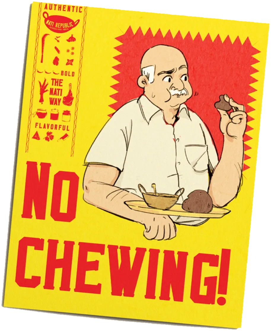 Social post: No chewing!