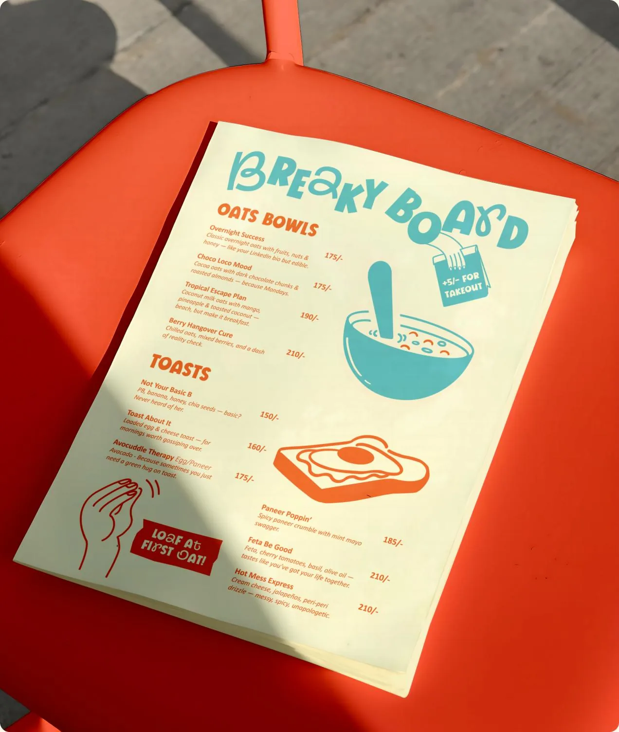 Oats & Toast brand application.